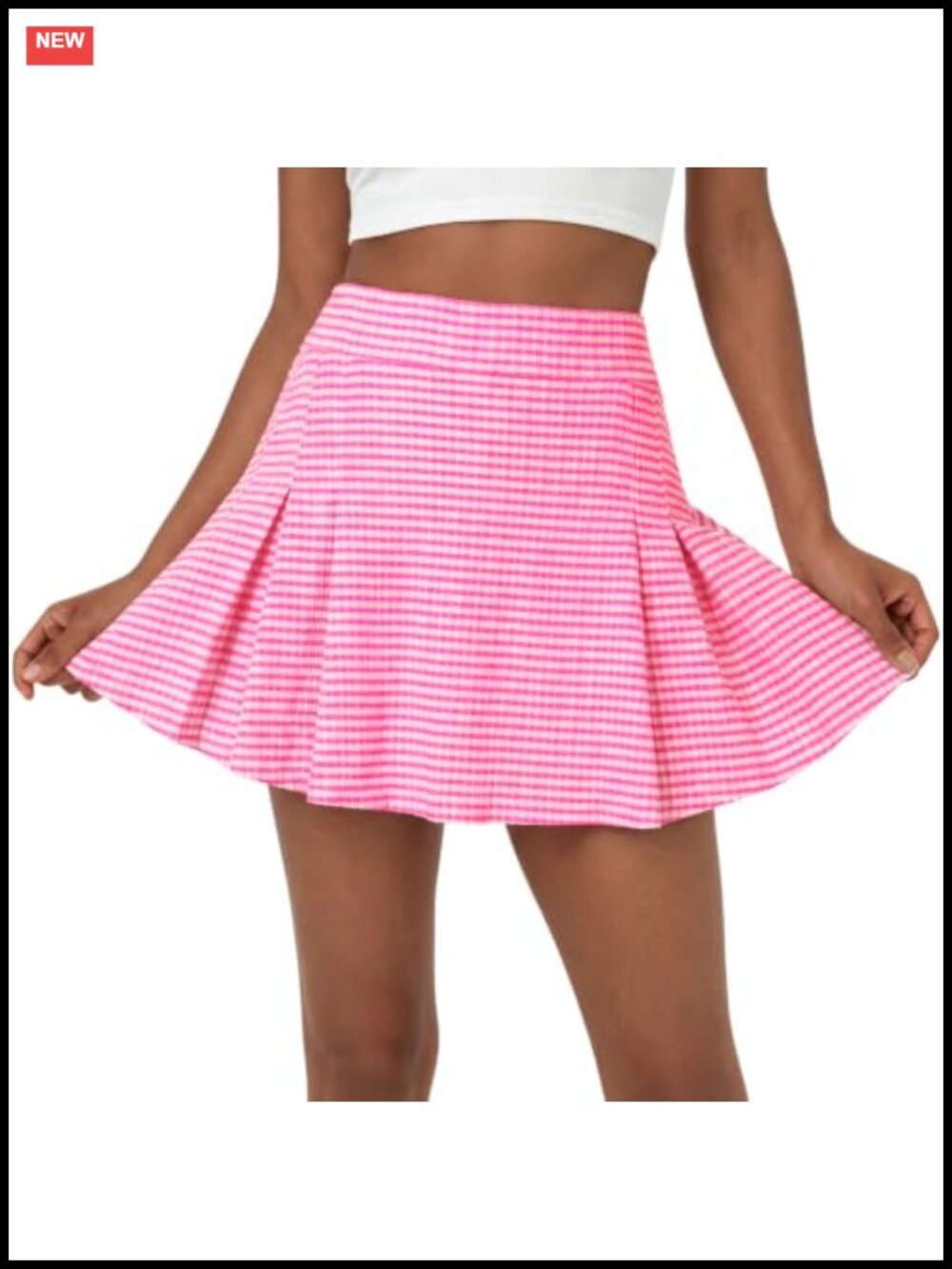 Pleated Mini Skort with Built-in Shorts High Waisted Tennis Skirt